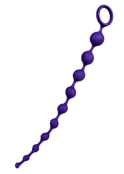 Фиолетовая силиконовая анальная цепочка Grape - 35 см. от ToyFa
