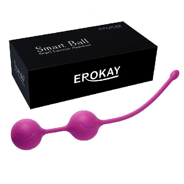 Розовые металлические шарики с хвостиком в силиконовой оболочке от Erokay
