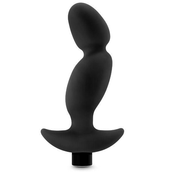 Черный анальный вибратор Silicone Vibrating Prostate Massager 04 - 16,5 см. от Blush Novelties