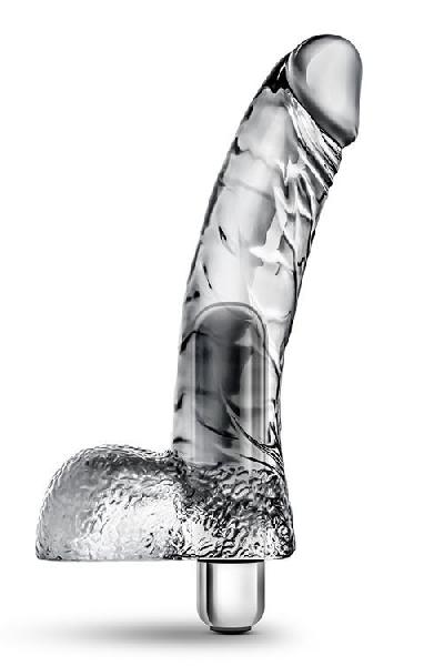 Прозрачный вибратор-реалистик Vibrating Ding Dong - 16,5 см. от Blush Novelties