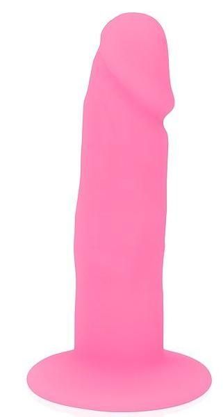 Розовый фаллоимитатор с ограничительным основанием - 10 см. от Bior toys