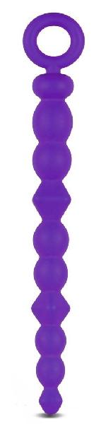 Фиолетовая анальная цепочка-елочка Silicone Beads - 24,6 см. от Blush Novelties