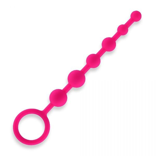 Розовая анальная цепочка из 6 шариков - 21 см. от Erotic Fantasy