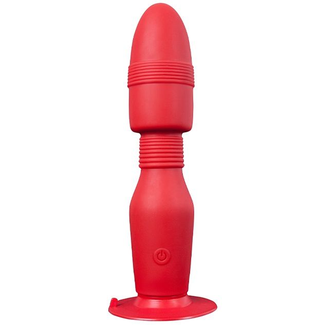 Красная анальная пробка с вибрацией MENZSTUFF VIBRATING BUTT PLUG 8.5INCH - 21,5 см. от Dream Toys