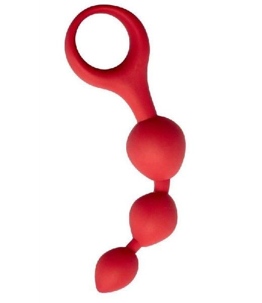 Красная анальная цепочка Anal Chain с ручкой-кольцом от Vandersex