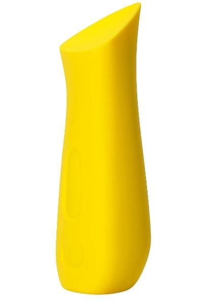 Желтый вибростимулятор Kip со скошенным кончиком от Dame Products
