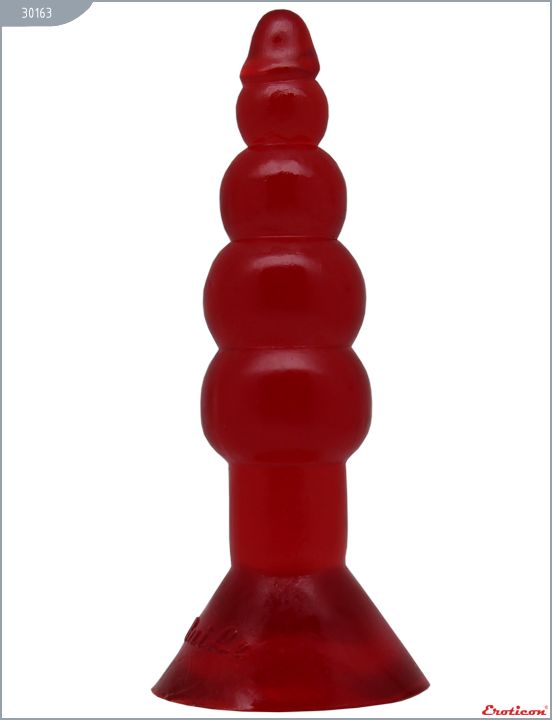 Красная гелевая анальная ёлочка - 17 см. от Eroticon