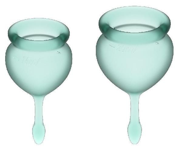 Набор темно-зеленых менструальных чаш Feel good Menstrual Cup от Satisfyer