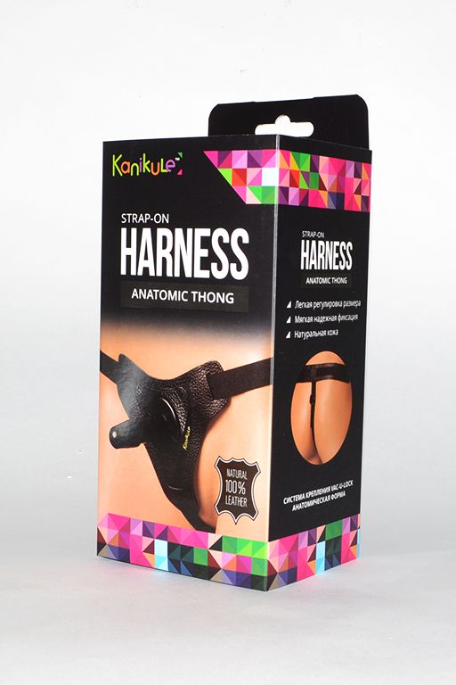 Кожаные трусики с плугом Kanikule Leather Strap-on Harness Anatomic Thong от Kanikule
