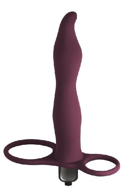 Бордовая вибронасадка для двойного проникновения Flirtini - 15,9 см. от Lola toys
