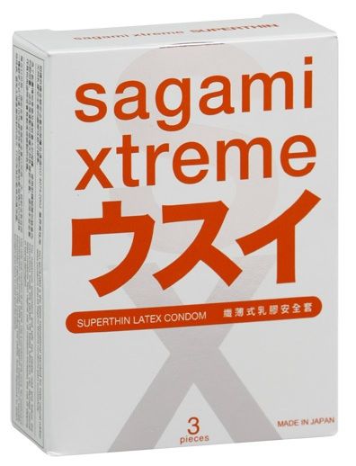 Ультратонкие презервативы Sagami Xtreme SUPERTHIN - 3 шт. от Sagami