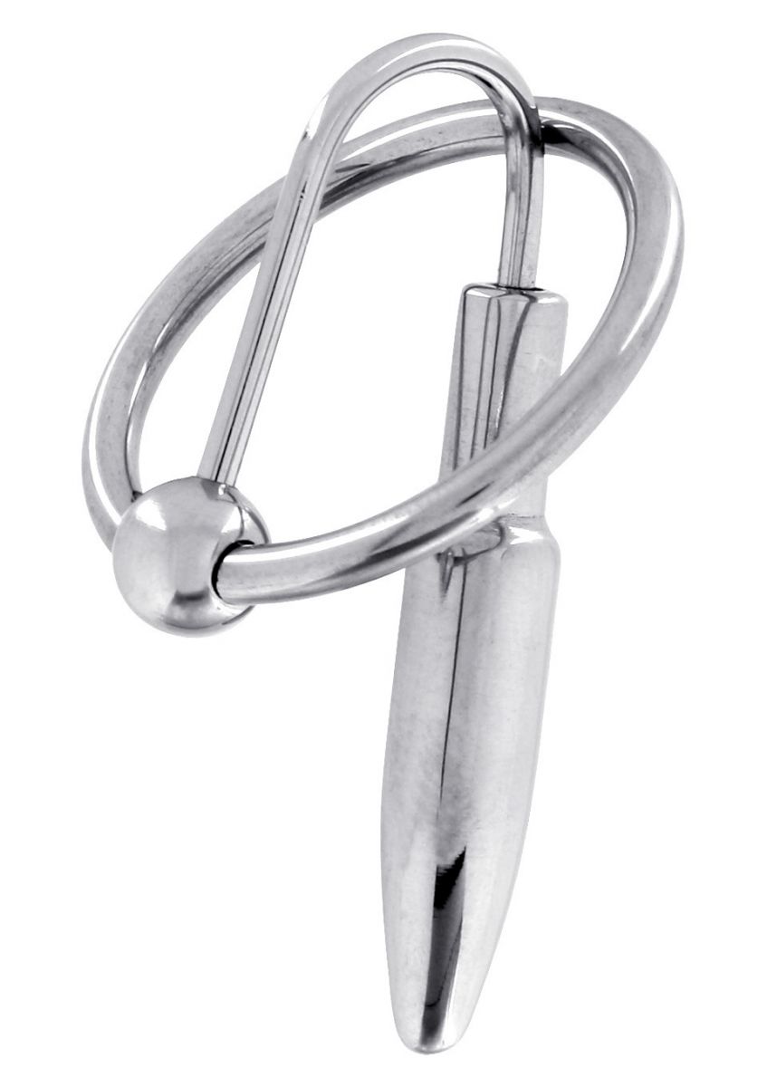 Эрекционное кольцо со стимулятором уретры Penisplug W Glansring от Steel Power Tools
