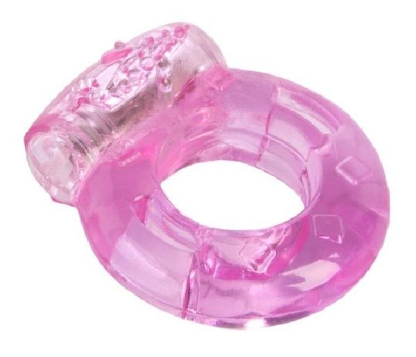 Толстое розовое эрекционное кольцо с вибратором от ToyFa