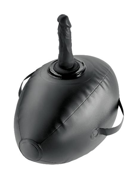 Черный надувной мяч с платформой для фиксации дилдо Body Dock Inflatable Love Ball от Pipedream