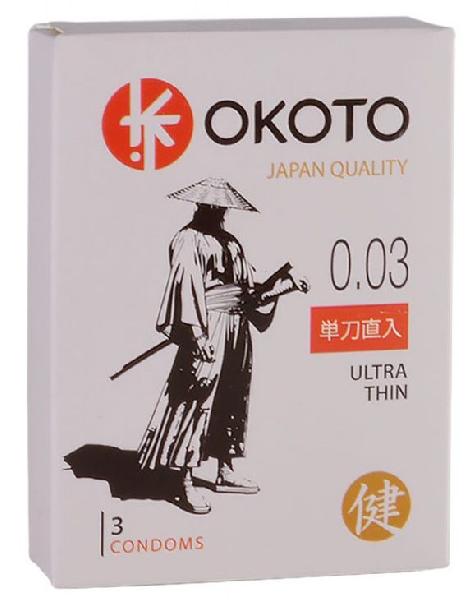 Ультратонкие презервативы OKOTO Ultra Thin - 3 шт. от Sitabella