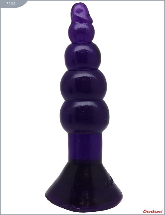 Фиолетовая гелевая анальная ёлочка - 17 см. от Eroticon