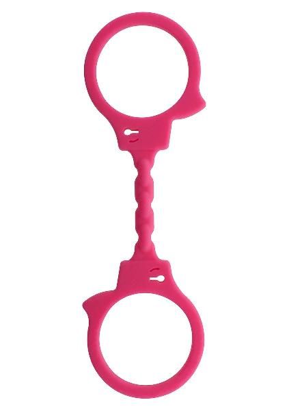 Розовые эластичные наручники STRETCHY FUN CUFFS  от Toy Joy