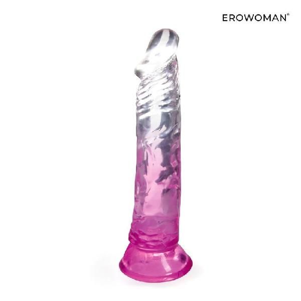 Розовый гибкий фаллоимитатор - 20,5 см. от Bior toys