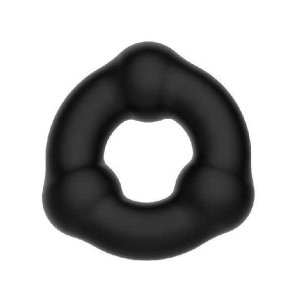 Черное эрекционное кольцо с 3 шариками от Baile
