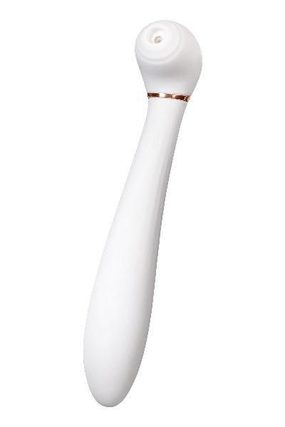 Белый вибратор с вакуумной стимуляцией Jasmine - 23 см. от ToyFa