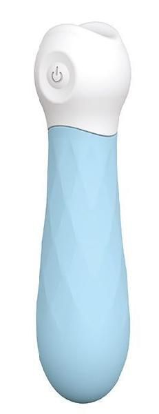 Голубой силиконовый мини-вибромассажер DIAMOND BABY BOO - 12 см. от Dream Toys