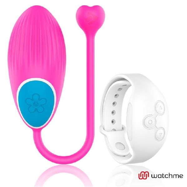 Розовое виброяйцо с белым пультом-часами Wearwatch Egg Wireless Watchme от DreamLove