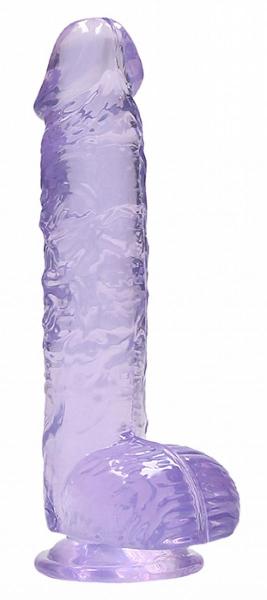 Фиолетовый фаллоимитатор Realrock Crystal Clear 9 inch - 25 см. от Shots Media BV
