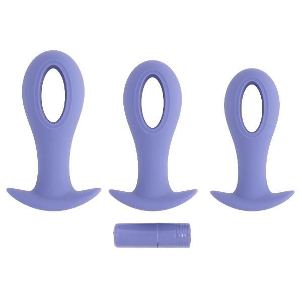 Набор из 3 анальных пробок с вибропулей Hole Punch Plug Set от Evolved