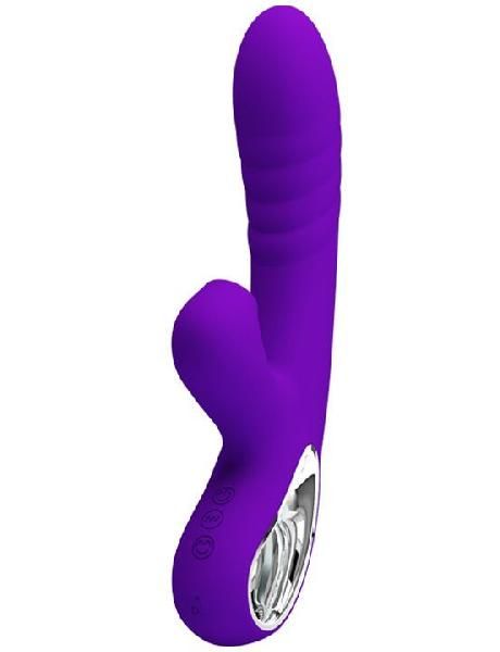 Фиолетовый вибратор Jersey с вакуумной стимуляцией - 21,8 см. от Baile