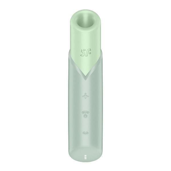 Зеленый вакуумный стимулятор Naughty Kiss от Satisfyer