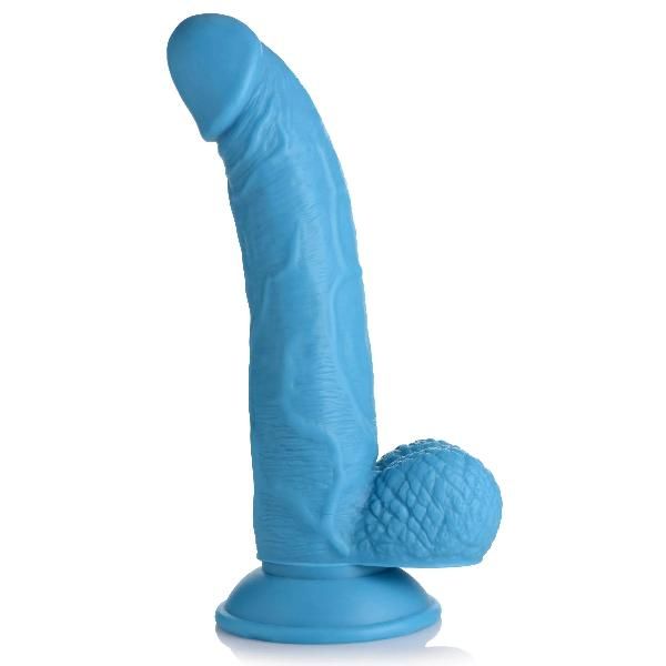 Голубой фаллоимитатор на присоске 7.5  Dildo with Balls - 21,5 см. от XR Brands