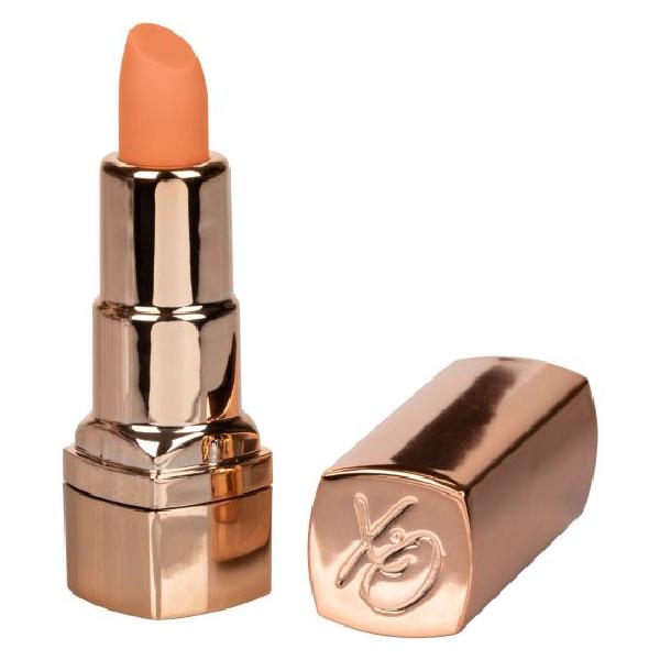 Золотистый вибратор-помада с оранжевым мягким кончиком Hide   Play Rechargeable Lipstick от California Exotic Novelties