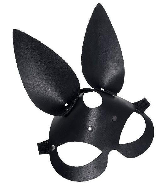 Черная кожаная маска с ушками зайки от Impirante