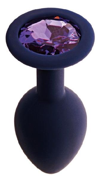 Черничная анальная пробка с фиолетовым кристаллом Gamma L - 9,4 см. от Le Frivole