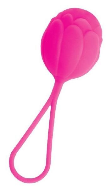 Розовый рельефный вагинальный шарик со шнурком от Штучки-дрючки