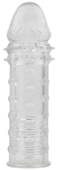Прозрачная реалистичная насадка на пенис Extra Texture Sleeve - 16,2 см. от Chisa