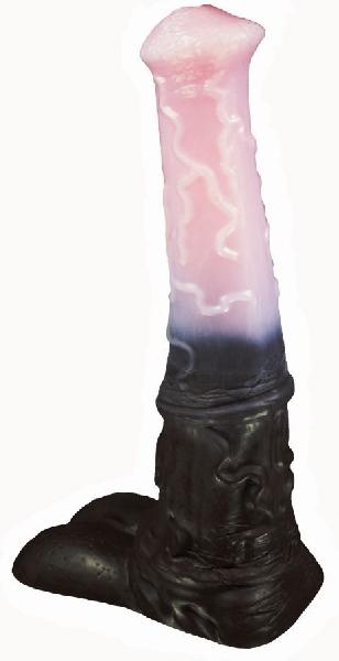 Черно-розовый фаллоимитатор  Мустанг large  - 43,5 см. от Erasexa