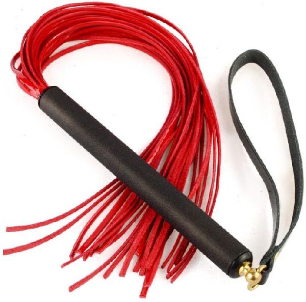 Красная лаковая плеть MIX с черной ручкой - 47 см. от Sitabella