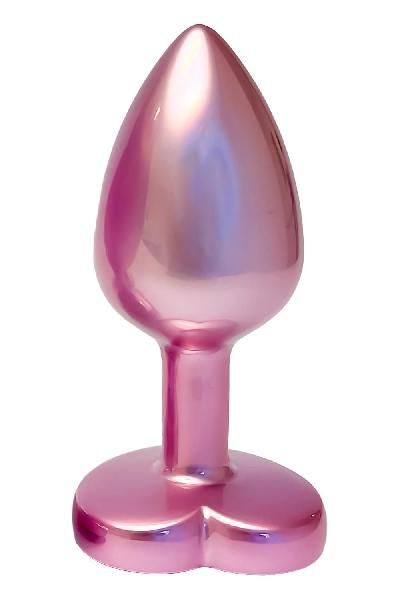 Розовая анальная пробка с кристаллом-сердцем Pearl Pink Plug Small от Dream Toys