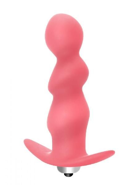 Розовая фигурная анальная вибропробка Spiral Anal Plug - 12 см. от Lola toys