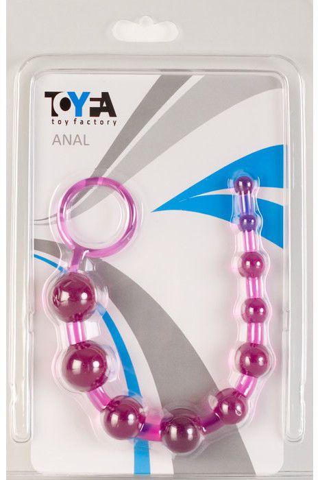 Фиолетовая анальная цепочка с кольцом - 25 см. от ToyFa