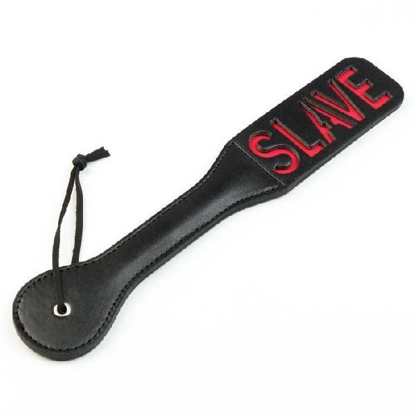 Черная гладкая шлепалка SLAVE - 38 см. от Сима-Ленд