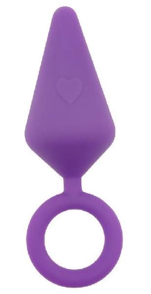 Фиолетовая анальная пробка с кольцом Candy Plug L - 13,2 см. от Chisa
