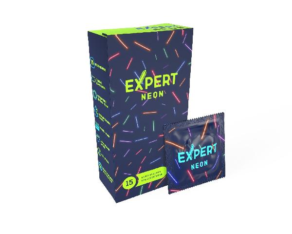 Светящиеся в темноте презервативы Expert Neon - 15 шт. от Expert