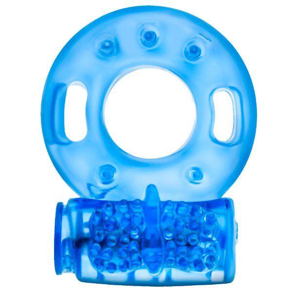 Голубое эрекционное виброкольцо Reusable Cock Ring от Blush Novelties