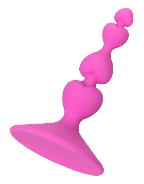 Розовая силиконовая анальная пробка Loverty - 8 см. от ToyFa