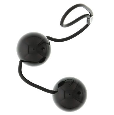 Чёрные вагинальные шарики на мягкой сцепке GOOD VIBES PERFECT BALLS от Dream Toys