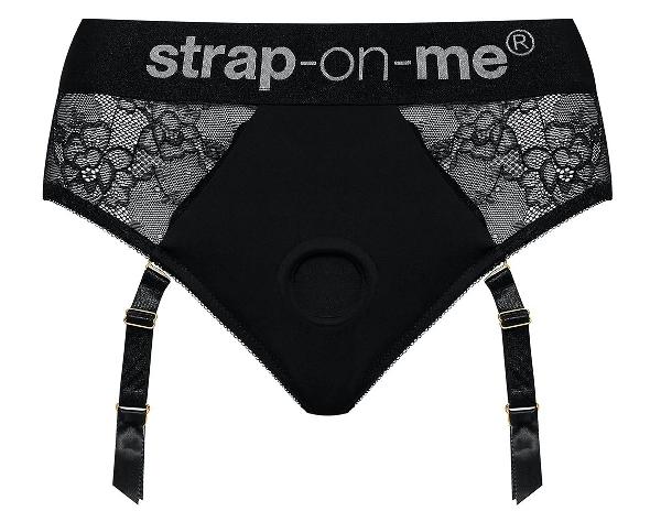 Черные трусики для насадок Diva Lingerie Harness - size M от Strap-on-me