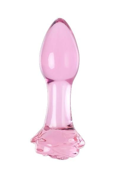 Розовая анальная втулка из стекла - 12,6 см. от Sexus