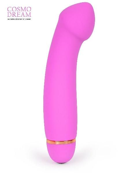 Розовый вибромассажер с изогнутой головкой - 15 см. от Bior toys